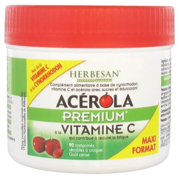 Acérola Premium Vitamine C, 90 Comprimés 1 Acérola Premium Vitamine C, 90 Comprimés