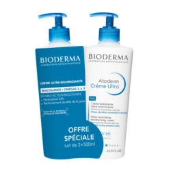 Bioderma Atoderm Crème Ultra Nourrissante, Flacon Pompe 2X500ml