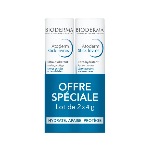 Bioderma Atoderm Stick Lèvres, Lot 2X4G 1 Bioderma Atoderm Stick Lèvres, Lot 2X4G