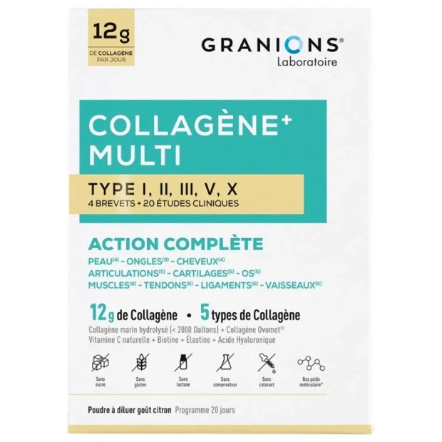Collagène Multi Type I-II-III-V-X, 275g 1 Collagène Multi Type I-II-III-V-X, 275g