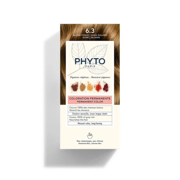 Phyto Coloration 6.3 Blond Foncé Doré - Kit Coloration Permanente 50ml + 50ml + 12ml 1 Phyto Coloration 6.3 Blond Foncé Doré - Kit Coloration Permanente 50ml + 50ml + 12ml