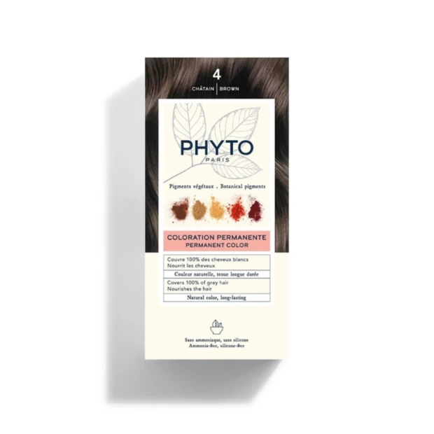 Phyto Coloration Teinte 4 Châtain 50ml + 50ml + 12ml 1 Phyto Coloration Teinte 4 Châtain 50ml + 50ml + 12ml