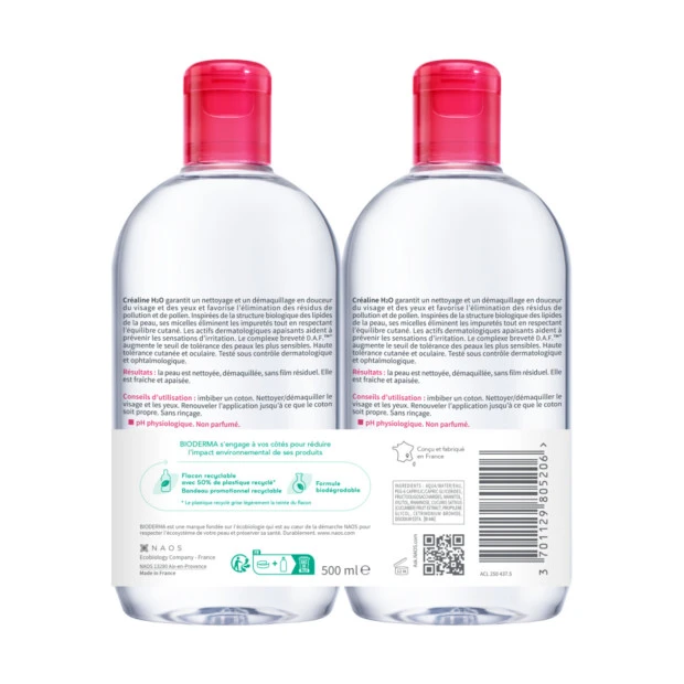 Bioderma Créaline H2O Eau Micellaire, 2X500ml 2 Bioderma Créaline H2O Eau Micellaire, 2X500ml – Image 2