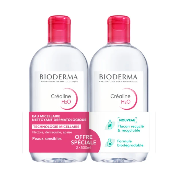 Bioderma Créaline H2O Eau Micellaire, 2X500ml 1 Bioderma Créaline H2O Eau Micellaire, 2X500ml
