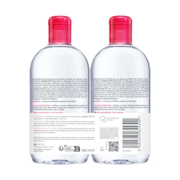 Bioderma Créaline T.S. H2O Eau Micellaire, 2X500ml 2 Bioderma Créaline T.S. H2O Eau Micellaire, 2X500ml – Image 2