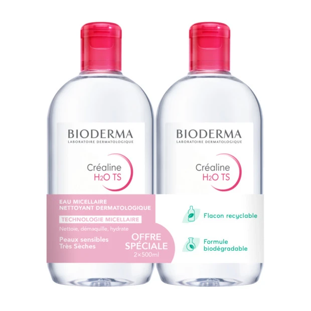 Bioderma Créaline T.S. H2O Eau Micellaire, 2X500ml 1 Bioderma Créaline T.S. H2O Eau Micellaire, 2X500ml