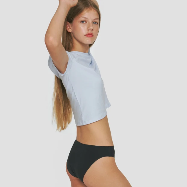 Culotte Menstruelle Sans Couture Flux Abondant Ado Noir T10-12Ans 5 Culotte Menstruelle Sans Couture Flux Abondant Ado Noir T10-12Ans – Image 5