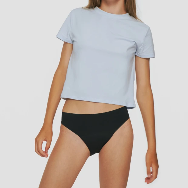 Culotte Menstruelle Sans Couture Flux Abondant Ado Noir T14-16Ans 3 Culotte Menstruelle Sans Couture Flux Abondant Ado Noir T14-16Ans – Image 3