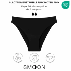 Culotte Menstruelle Sans Couture Flux Moyen Ado Noir 14-16 Ans 6 Culotte Menstruelle Sans Couture Flux Moyen Ado Noir 14-16 Ans -Para Magasin culotte menstruelle sans couture flux moyen ado noir 14 16 ans 1