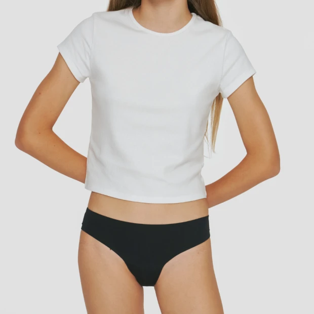 Culotte Menstruelle Sans Couture Flux Moyen Ado Noir 14-16 Ans 3 Culotte Menstruelle Sans Couture Flux Moyen Ado Noir 14-16 Ans – Image 3