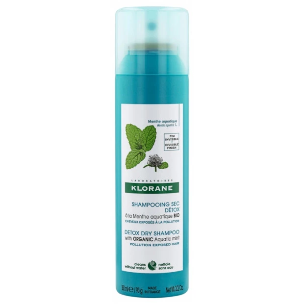 Klorane Detox Shampoing Sec Menthe Aquatique Bio Cheveux Exposés À La Pollution, 150ml 1 Klorane Detox Shampoing Sec Menthe Aquatique Bio Cheveux Exposés À La Pollution, 150ml