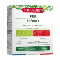 Fer + Acerola Réduit La Fatigue Goût Fruité, 20 Unidoses De 15ml