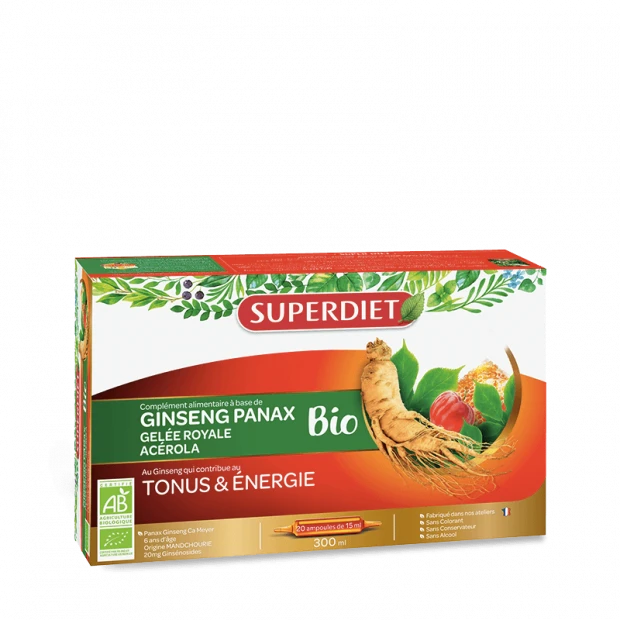 Ginseng Gelée Royale Acerola Bio, 20 Ampoules 1 Ginseng Gelée Royale Acerola Bio, 20 Ampoules