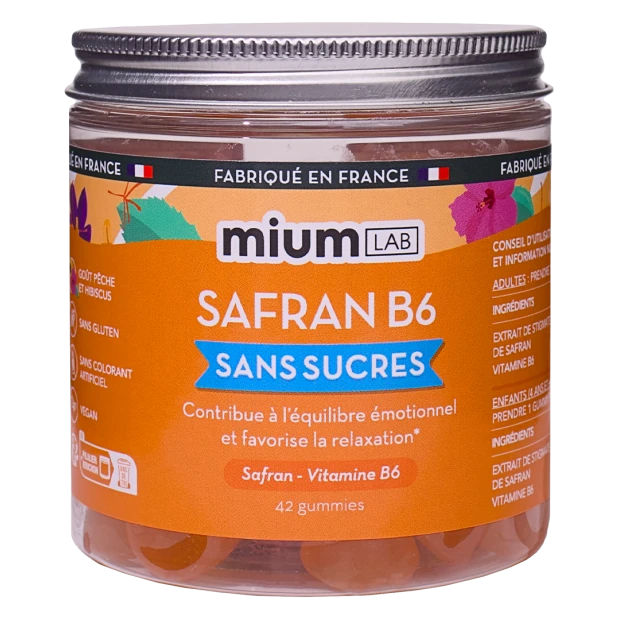 Gummies Safran B6 Equilibre Emotionnel Sans Sucre, 42 Gummies 1 Gummies Safran B6 Equilibre Emotionnel Sans Sucre, 42 Gummies