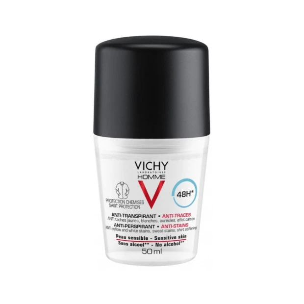 VICHY Homme Déodorant Anti-Transpirant 48H Anti-Traces Roll-On, 50ml 1 VICHY Homme Déodorant Anti-Transpirant 48H Anti-Traces Roll-On, 50ml