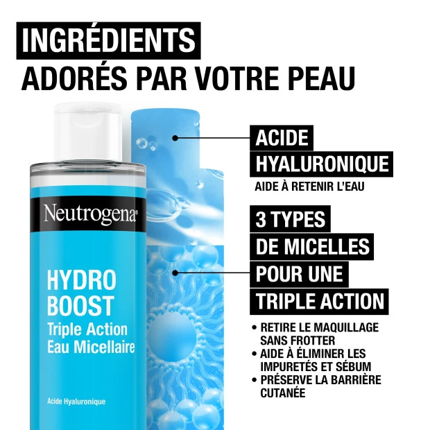 Neutrogena Hydro Boost Eau Micellaire Triple Action, 400ml 3 Neutrogena Hydro Boost Eau Micellaire Triple Action, 400ml – Image 3