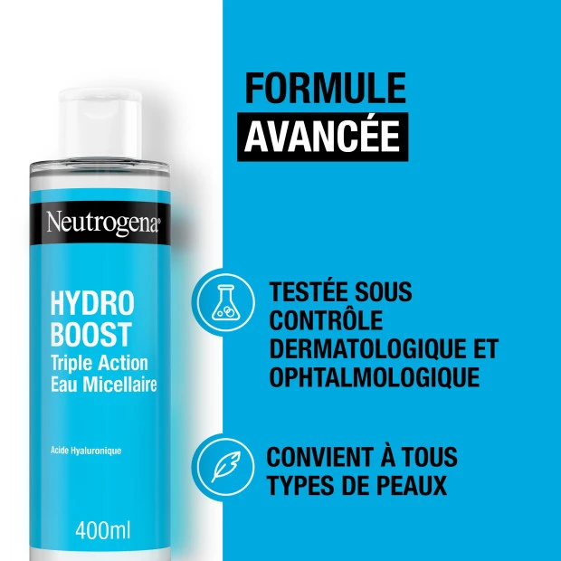 Neutrogena Hydro Boost Eau Micellaire Triple Action, 400ml 4 Neutrogena Hydro Boost Eau Micellaire Triple Action, 400ml – Image 4