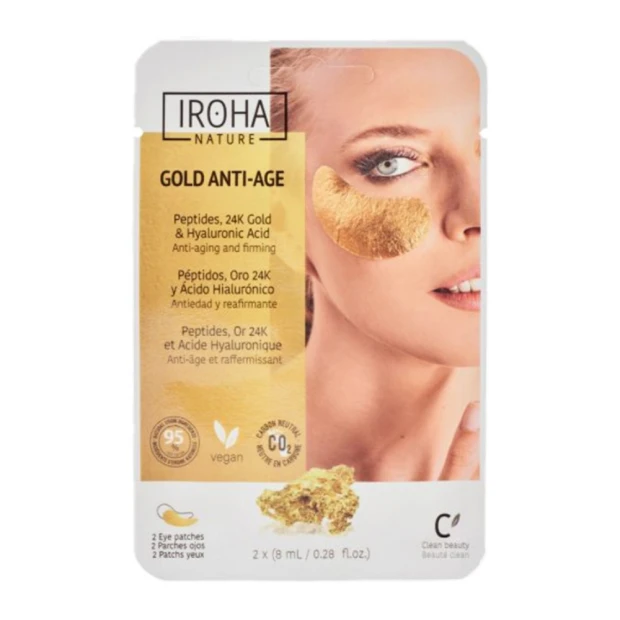 Iroha Nature Patchs Gold Anti-Âge Yeux, 2 Patchs 1 Iroha Nature Patchs Gold Anti-Âge Yeux, 2 Patchs