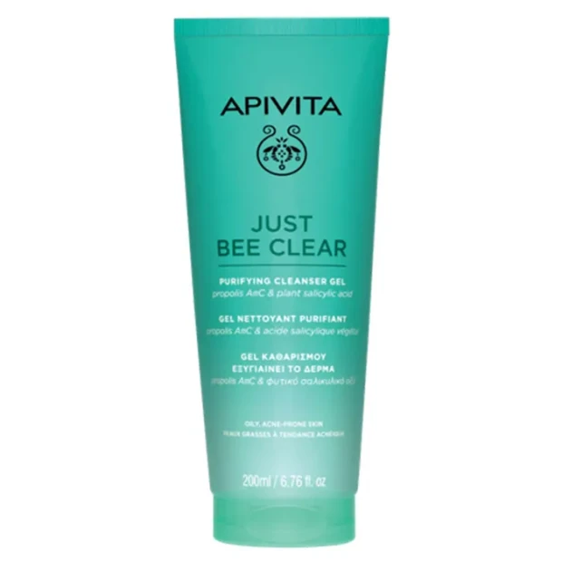 Apivita Just Bee Clear Gel Nettoyant Purifiant, 200ml 1 Apivita Just Bee Clear Gel Nettoyant Purifiant, 200ml