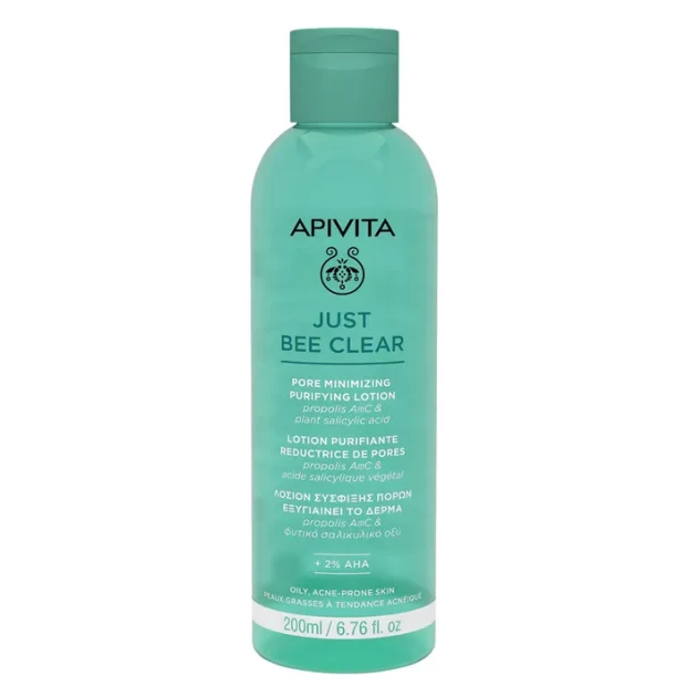 Apivita Just Bee Clear Lotion Purifiante Réductrice De Pores, 200ml 1 Apivita Just Bee Clear Lotion Purifiante Réductrice De Pores, 200ml