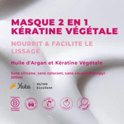 Masque Kératine Végétale Monoï & Huile Argan Bio, 300ml -Para Magasin masque keratine vegetale monoi rose huile argan bio 300ml 2