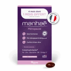 MANHAE Menopause Sans Hormones 3 Mois + 1 OFFERT, 120 Capsules