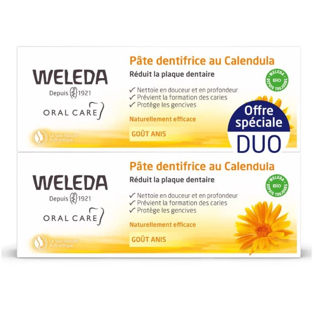 Weleda Pâte Dentifrice Au Calendula, Lot 2X75ml 1 Weleda Pâte Dentifrice Au Calendula, Lot 2X75ml