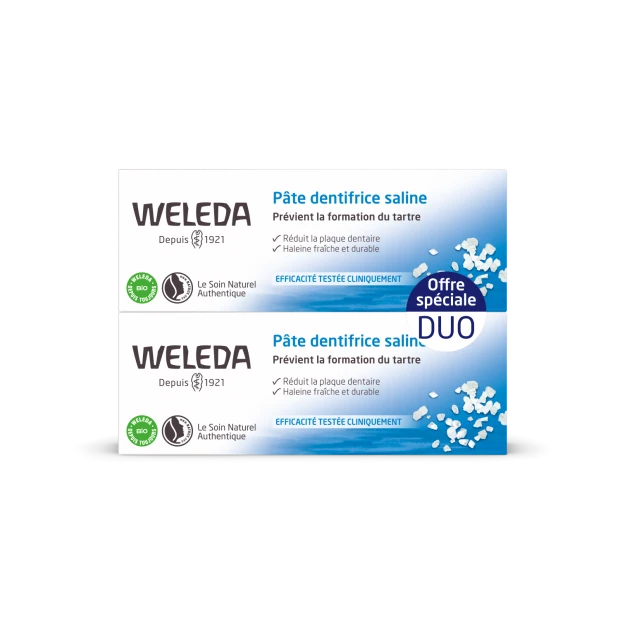 Weleda Pâte Dentifrice Saline, Lot 2X75ml 1 Weleda Pâte Dentifrice Saline, Lot 2X75ml