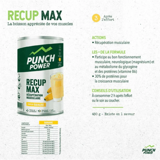 Punch Power Bio Recup Max Saveur Banane, 480G 3 Punch Power Bio Recup Max Saveur Banane, 480G – Image 3