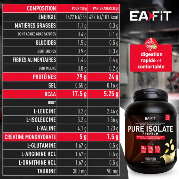 Pure Isolate Premium Saveur Citron, 750G 2 Pure Isolate Premium Saveur Citron, 750G – Image 2