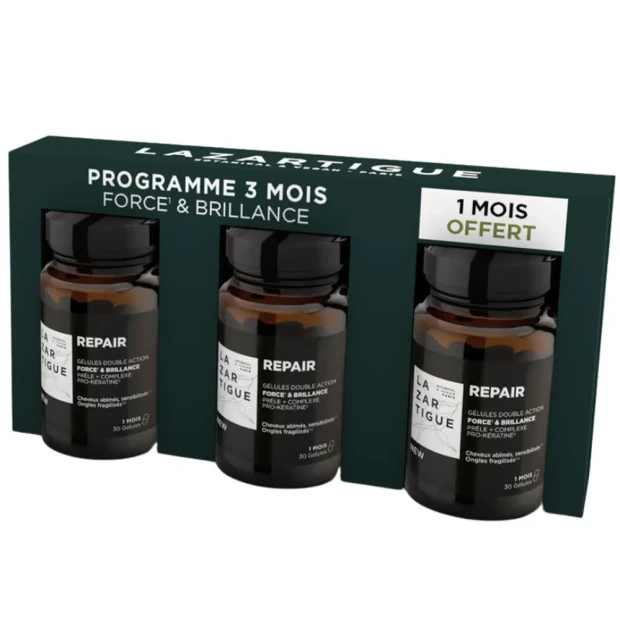 Repair Double Action Force & Brillance 2 Mois + 1 OFFERT, 3X30 Capsules 1 Repair Double Action Force & Brillance 2 Mois + 1 OFFERT, 3X30 Capsules