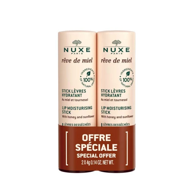 NUXE Rêve De Miel® Stick Lèvres Hydratant, Lot 2X4G 1 NUXE Rêve De Miel® Stick Lèvres Hydratant, Lot 2X4G