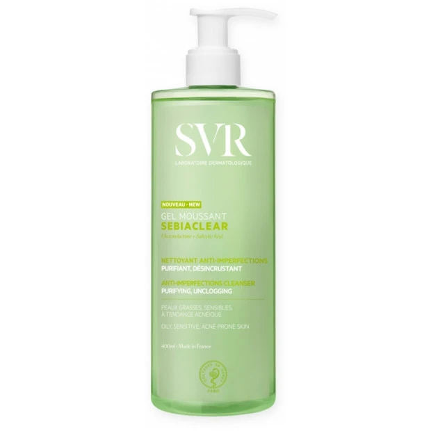 SVR Sebiaclear Gel Moussant Anti-Imperfections, 400ml 1 SVR Sebiaclear Gel Moussant Anti-Imperfections, 400ml