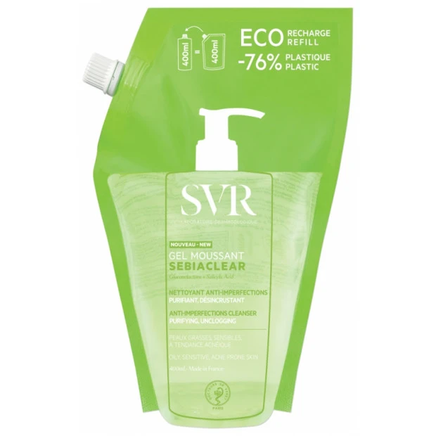 SVR Sebiaclear Gel Moussant Anti-Imperfections Éco-Recharge , 400ml 1 SVR Sebiaclear Gel Moussant Anti-Imperfections Éco-Recharge , 400ml