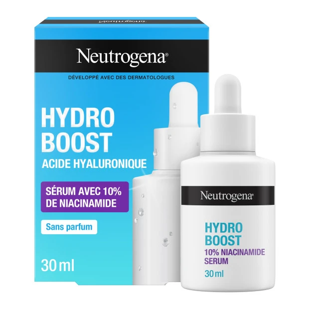 Neutrogena Sérum Hydro Boost 10% Niacinamide Flacon Pipette Compte-goutte, 30ml 1 Neutrogena Sérum Hydro Boost 10% Niacinamide Flacon Pipette Compte-goutte, 30ml