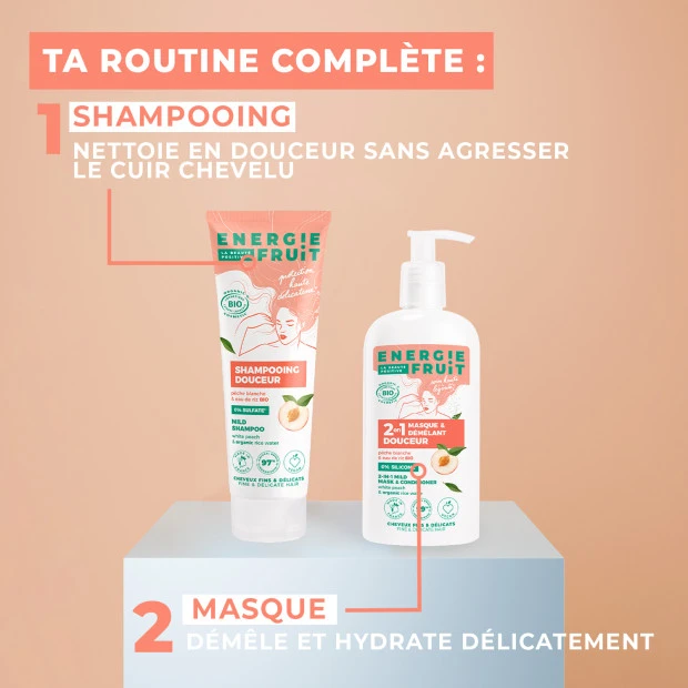 Shampoing Douceur Pêche Blanche & Eau De Riz, 250ml 6 Shampoing Douceur Pêche Blanche & Eau De Riz, 250ml – Image 6