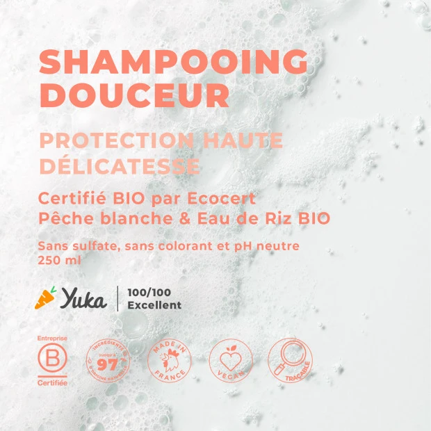 Shampoing Douceur Pêche Blanche & Eau De Riz, 250ml 7 Shampoing Douceur Pêche Blanche & Eau De Riz, 250ml – Image 7