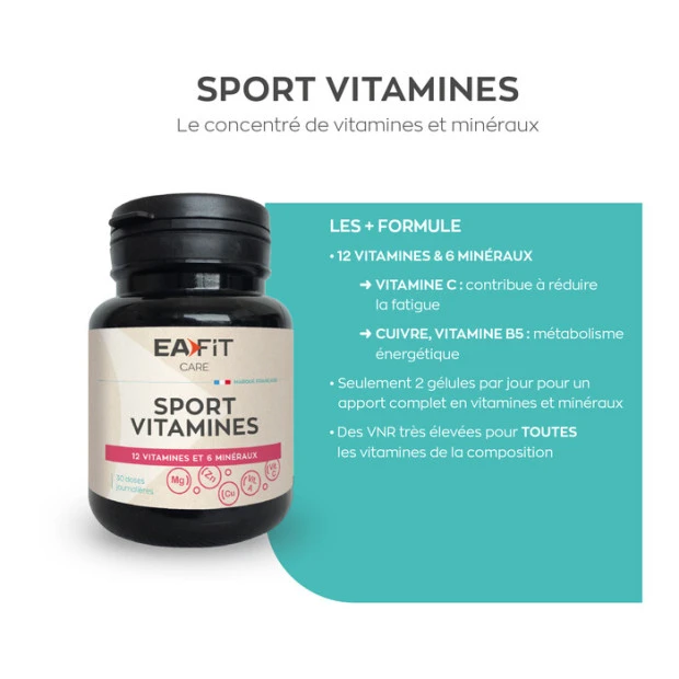 Sport Vitamines 12 Vitamines 7 Minéraux, 60 Gélules 3 Sport Vitamines 12 Vitamines 7 Minéraux, 60 Gélules – Image 3