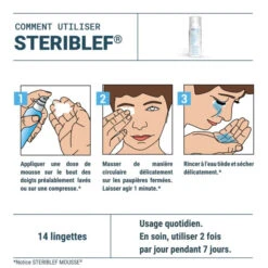 Steriblef Mousse Nettoyante Paupières & Cils, 50ml -Para Magasin steriblef mousse nettoyante paupieres cils 50ml 1