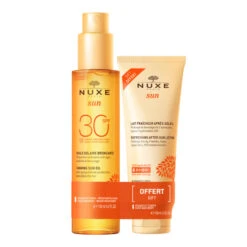NUXE Sun Huile Bronzante Spf30 150ml + Lait Fraicheur Après-Soleil 100ml OFFERT