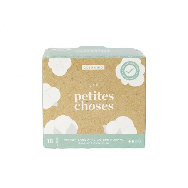 Tampons Sans Applicateurs Coton Bio Flux Normal, Boîte De 18 1 Tampons Sans Applicateurs Coton Bio Flux Normal, Boîte De 18