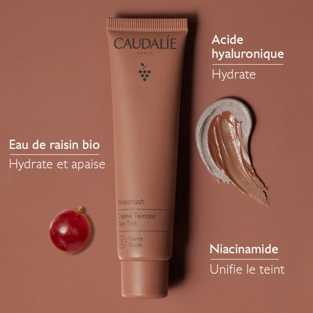 Caudalie Vinocrush Crème Teintée Visage Teinte 5, 30ml 3 Caudalie Vinocrush Crème Teintée Visage Teinte 5, 30ml – Image 3