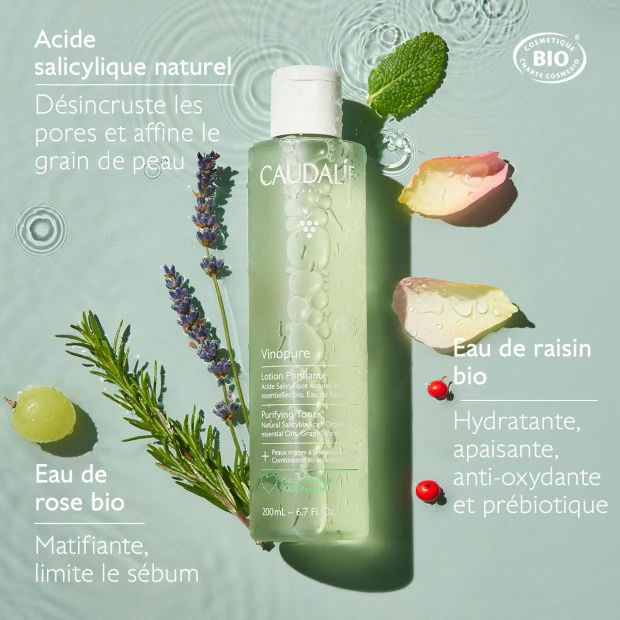 Caudalie Vinopure Lotion Purifiante, 200ml 2 Caudalie Vinopure Lotion Purifiante, 200ml – Image 2