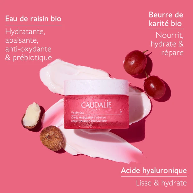 Caudalie Vinosource-Hydra Crème Sos Hydratation Intense, 50ml 3 Caudalie Vinosource-Hydra Crème Sos Hydratation Intense, 50ml – Image 3