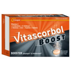 COOPER Vitascorbol Boost Booster Physique & Intellectuel, 20 Comprimés Effervescents